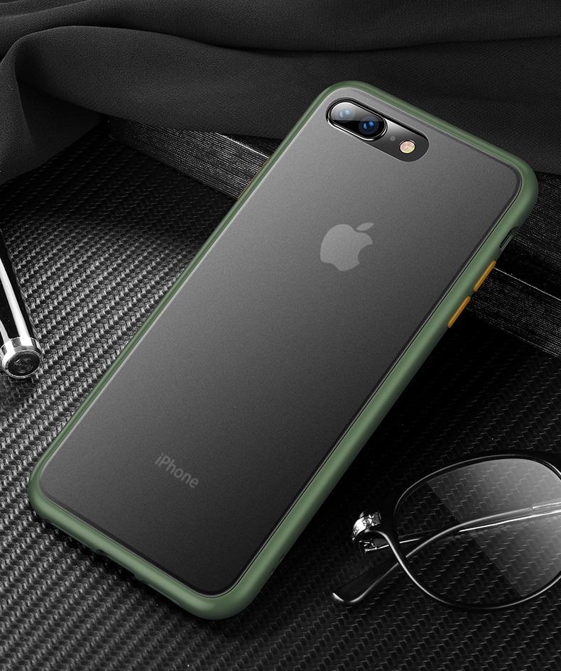 iPhone 8 /7plus Soft Silicone Frame Clear Matte Cases