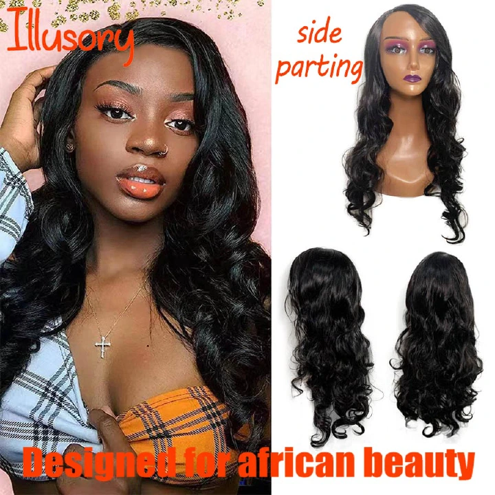 FBK 2-6 workdays Women Gift Women Long Curly Hair Weave Black Body Wave Wigs Black