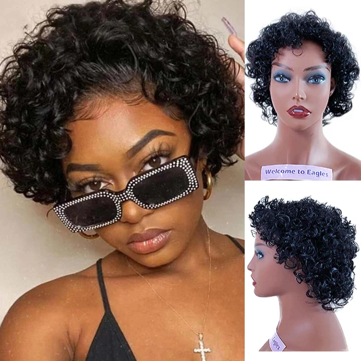 Synthetic Wigs non-pressurized inner-net free Women hairs wigs short wave natural black christmas gift girl's gift