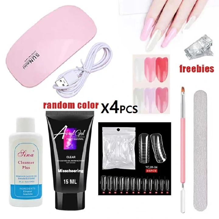 6 in 1 / 5 in 1 Painless Extension Gel 15ml Nail Art  Holder Quick Model Painless Crystal Gel Set