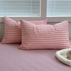 2PCS 500g High Quanlity Pillows Bedroom Couple Sleeping Pillow Pink as picture