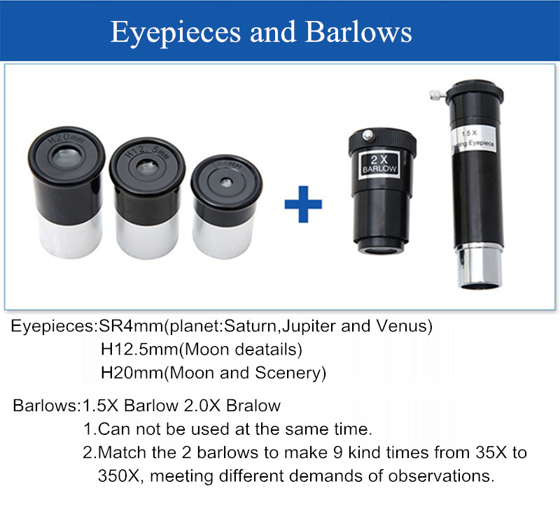 76700 Telescope with Alloy Tripod Zooming Monocular Reflective for Space Planet Observation