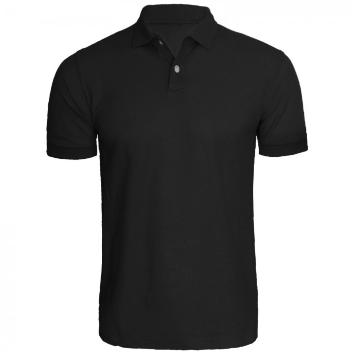 plain polo shirt black