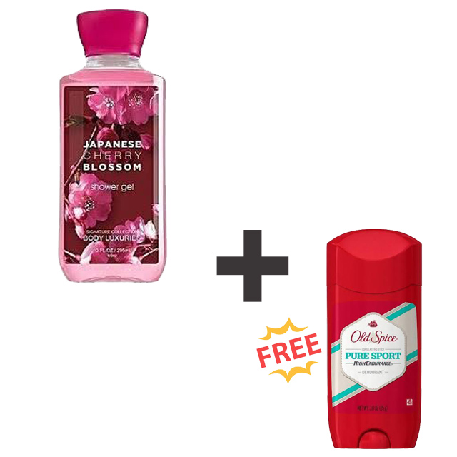 Japanese cherry shower gel + free old spice deodorant