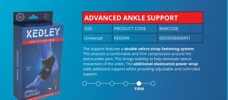 Kedley Advanced Ankle Support (For Sporting And Rehabilitation)