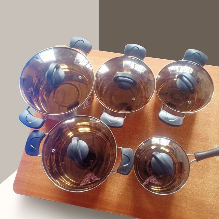 【Promotion】Jamespot 10PCS Stainless steel  Pot Set(5pcs pots +5pcs lids) Cookware Set Cooking Pots Sufuria（16/18/20/22/24cm)