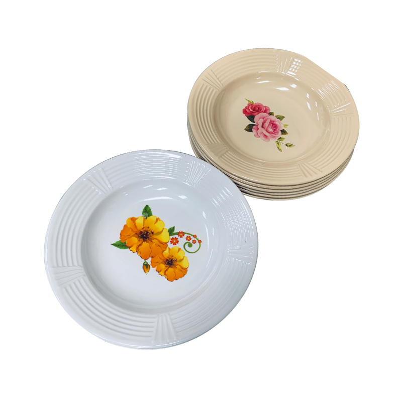 6pcs 9’ Melamine plate P-20330 （Random printing）