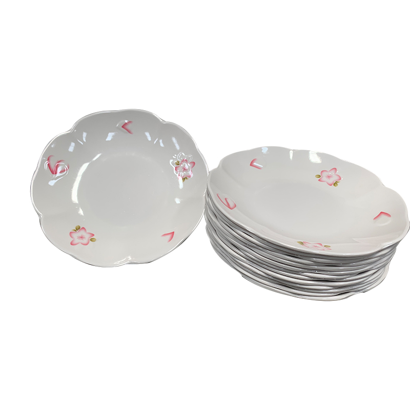 6pcs 9’ Melamine plate P-21465 （Random printing）