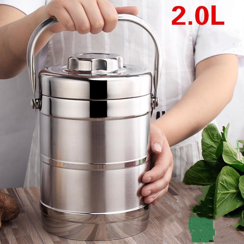 1.4L/2.0L  Multi-layer stainless steel super long insulated stainless steel lunch box large capacity