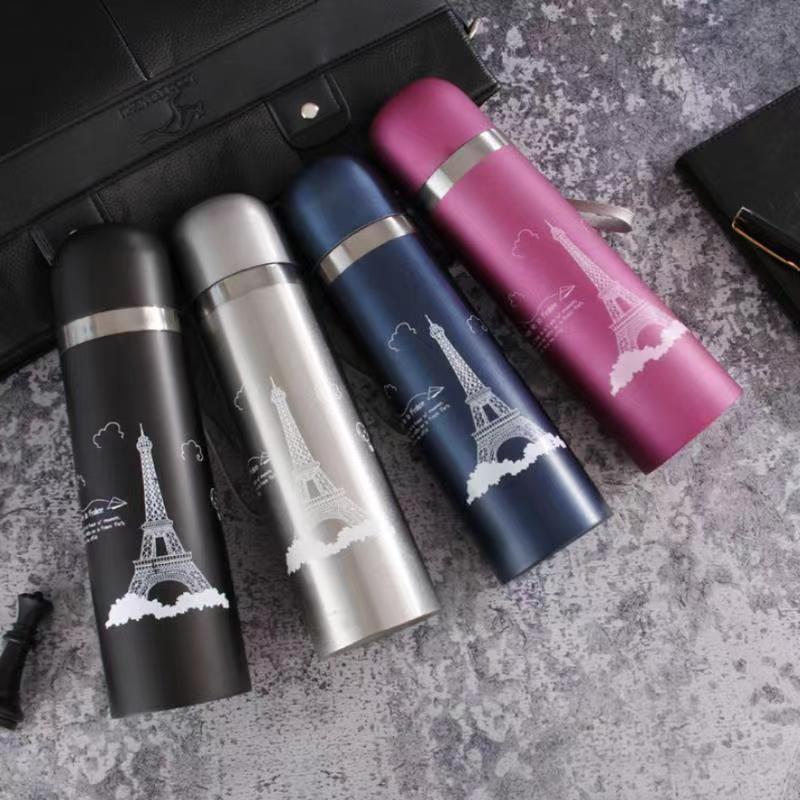 【Promotion】500ML Metallic Thermos Vacuum Flask Travel Cup water bottle