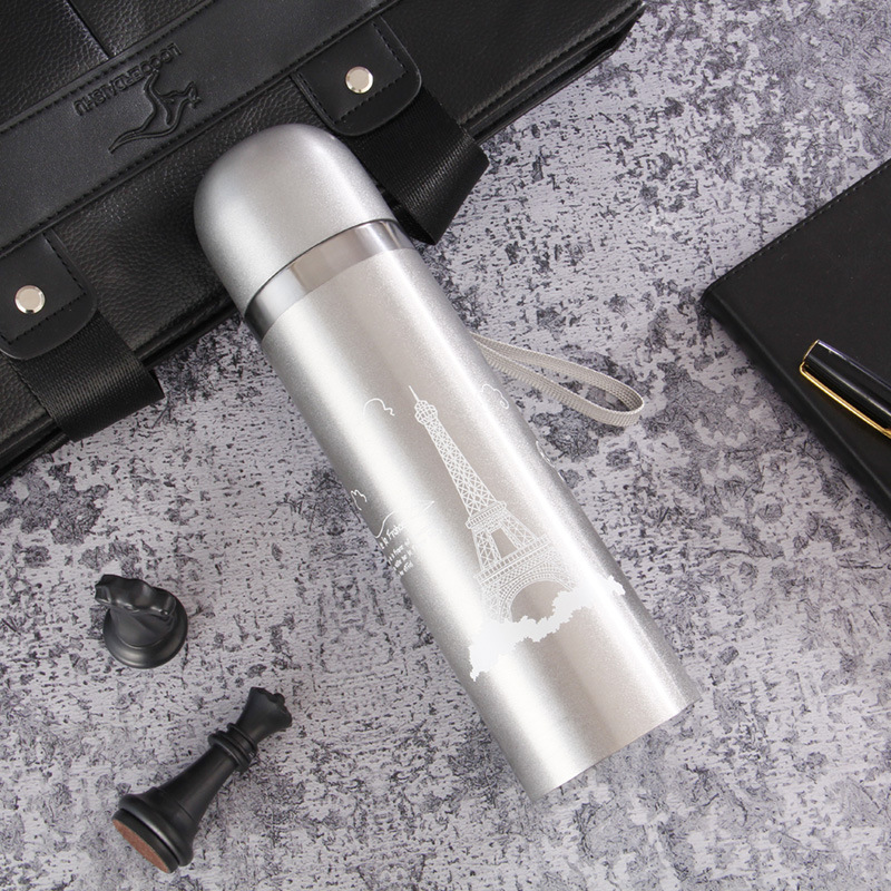 【Promotion】500ML Metallic Thermos Vacuum Flask Travel Cup water bottle