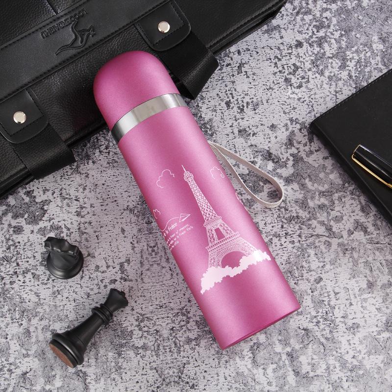 【Promotion】500ML Metallic Thermos Vacuum Flask Travel Cup water bottle