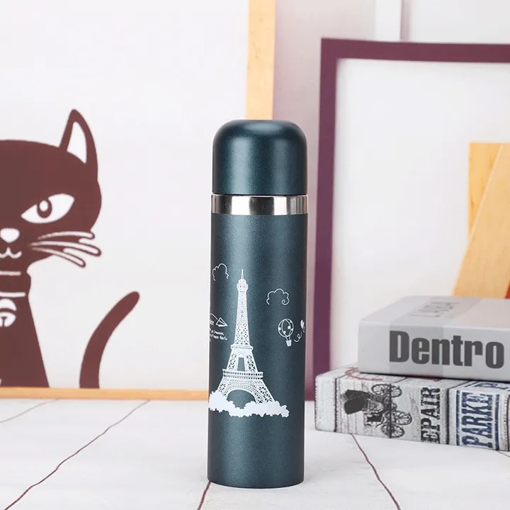 【Promotion】500ML Metallic Thermos Vacuum Flask Travel Cup water bottle