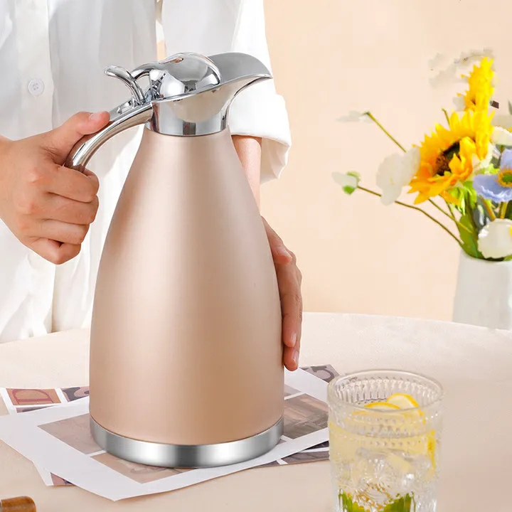 【Promotion】Jamespot 2.0L Stainless Steel Vacuum Coffee Pot Vacuum Thermos Flask