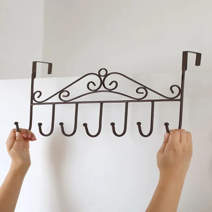 Hole-free door rear hook nail-free door hanger free installation door back hanger creative hanger rack 42*4.7*23cm