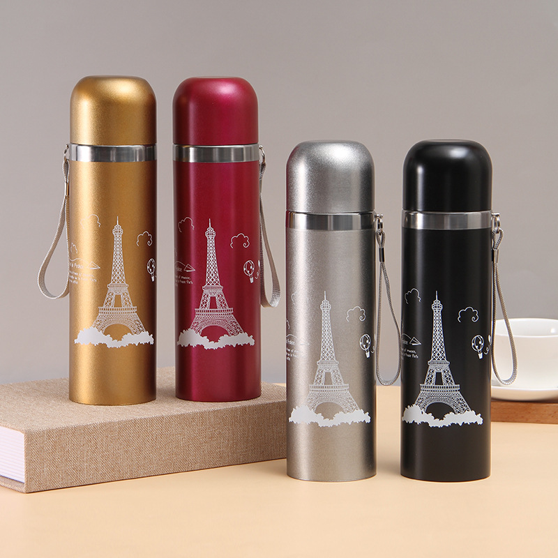 【Promotion】500ML Metallic Thermos Vacuum Flask Travel Cup water bottle