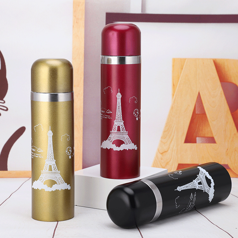 【Promotion】500ML Metallic Thermos Vacuum Flask Travel Cup water bottle