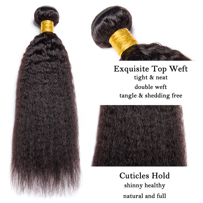 Best Hair Brazilian Hair Weave Bundles Kinky Straight Human Hair 3 Bundles Deal Remy Hair Extensions