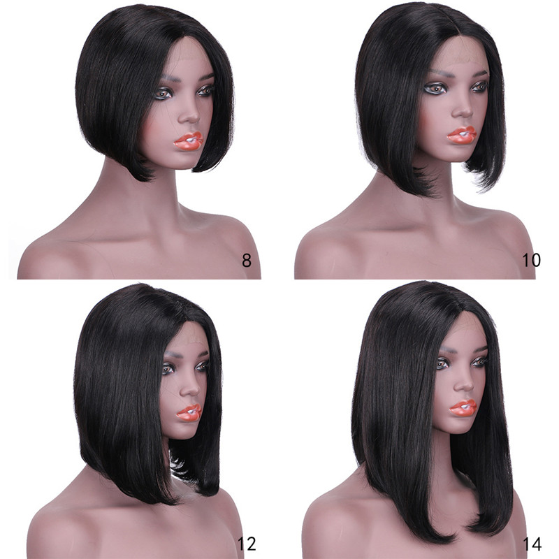 Best Hair 4*4 Bob Wig 8-14 Inch Brazilian Straight Lace Closure Human Hair Wigs  Natural Color Wave