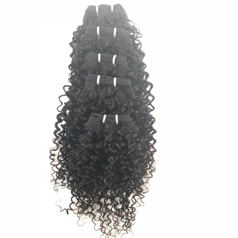Jerry Curly Hair Bundles Remy Human Hair Extensions Nature Color 2 Bundles Thick Kinky Curly Weave