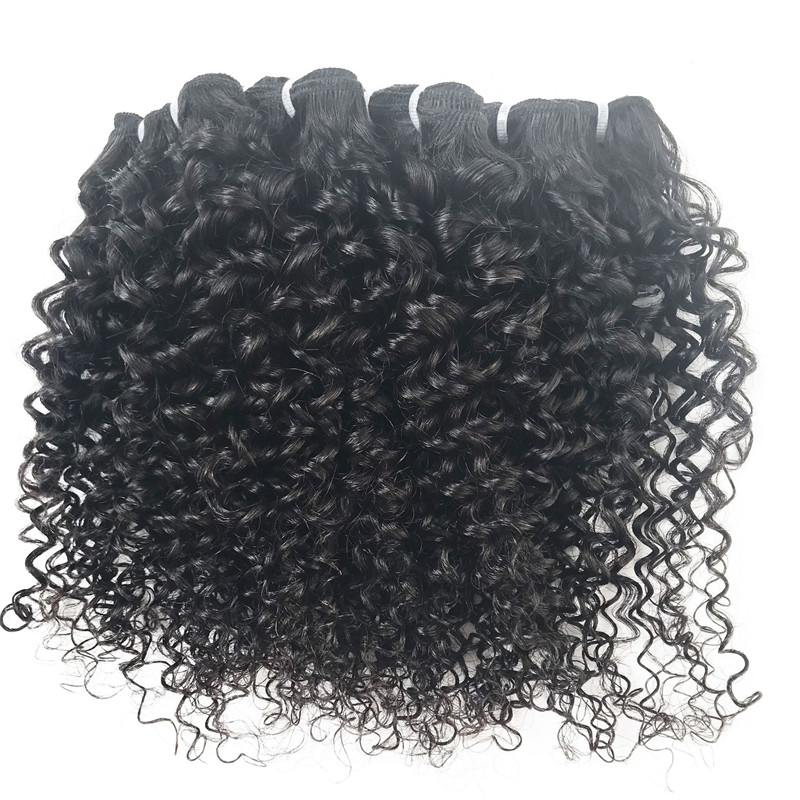 Jerry Curly Hair Bundles Remy Human Hair Extensions Nature Color 2 Bundles Thick Kinky Curly Weave