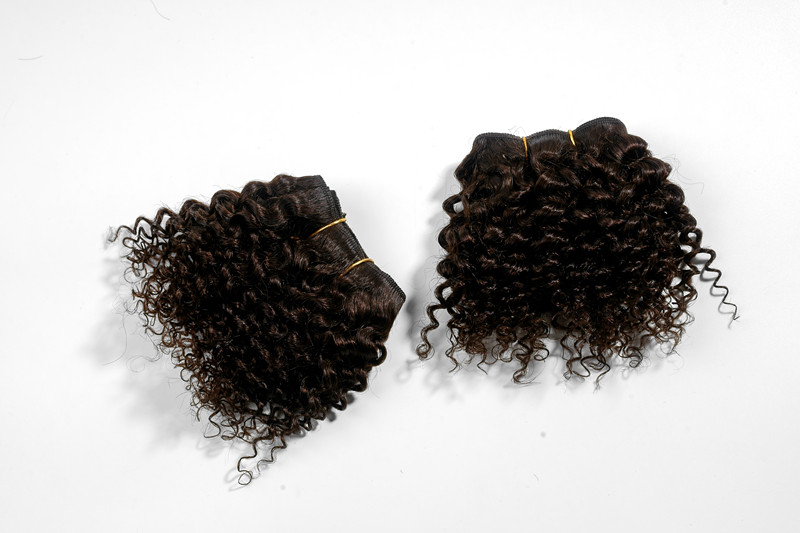 Jerry Curly Hair Bundles Remy Human Hair Extensions Nature Color 2 Bundles Thick Kinky Curly Weave
