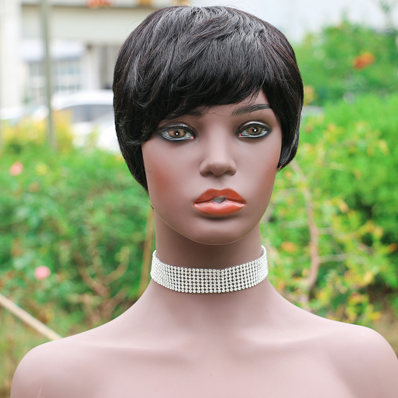 Short Bob Hair Wigs For Black Women Remy Straight Machine Human Hair Wigs Pre Plucked Wigs