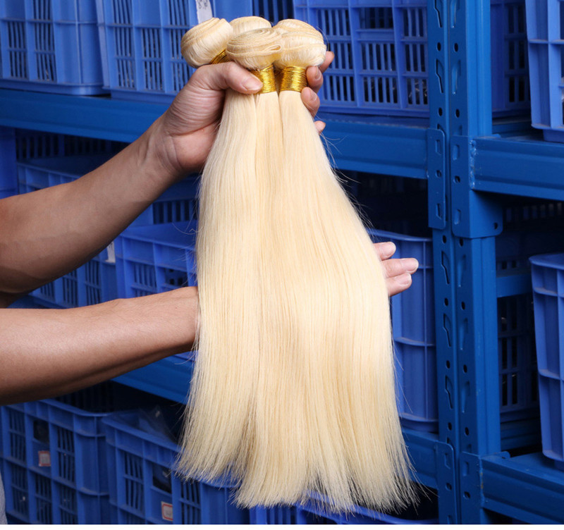 Brazilian Straight Hair 613 Honey Blonde Bundles 1/3/4 Bundles Remy Hair Weaving Human Hair Bundles
