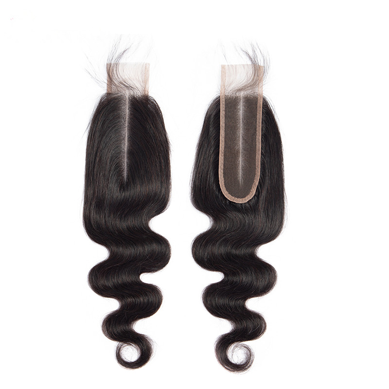 Best Hair Bundles With Closure Brazilian Hair Body Wave Human Hair Natural Color Middle Part Styles