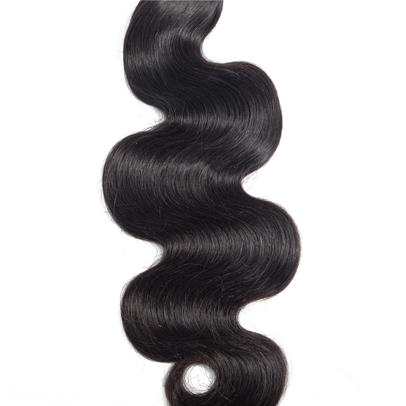 Best Hair Bundles With Closure Brazilian Hair Body Wave Human Hair Natural Color Middle Part Styles