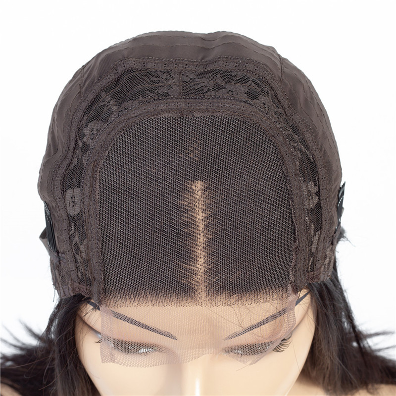 Best Hair Straight Bob Wig Lace Wig 180% Density Middle Part Blunt Cut Human Hair Wigs Natural Black