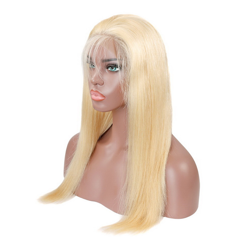 Blonde Hair Lace Front Wig 180% Density 13*4 Middle Part Frontal Wig Brazilian Straight Wigs