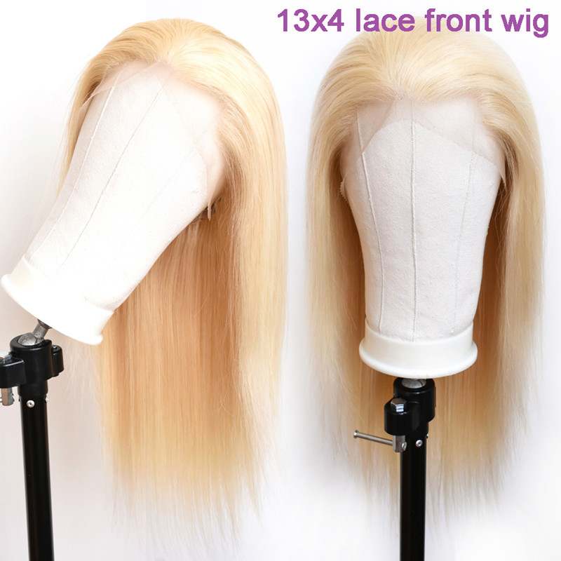Blonde Hair Lace Front Wig 180% Density 13*4 Middle Part Frontal Wig Brazilian Straight Wigs