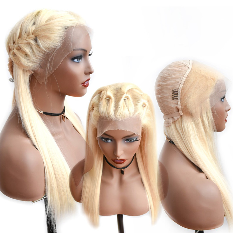 Blonde Hair Lace Front Wig 180% Density 13*4 Middle Part Frontal Wig Brazilian Straight Wigs