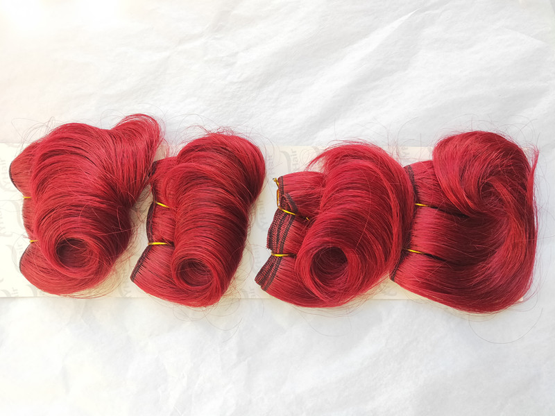 Ombre Red Human Hair Bundles Brazilian Curly Hair 30 g/bundle 6 Inch 4 Bundles/set Hair Extensions