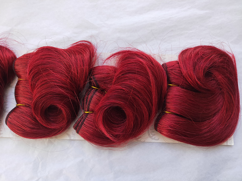 Ombre Red Human Hair Bundles Brazilian Curly Hair 30 g/bundle 6 Inch 4 Bundles/set Hair Extensions