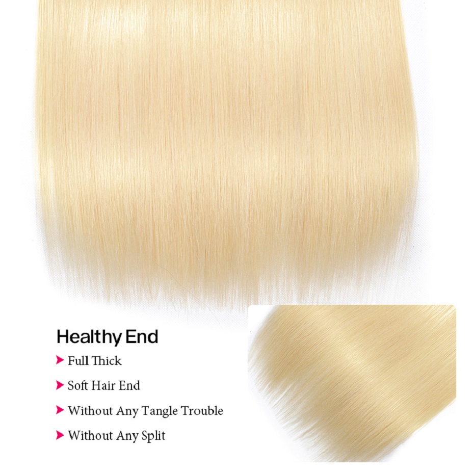 Best Hair 100% Human Hair Straight Weave Bundles Brazilian Virgin Human Hair 3 Bundles with 5*5 Lace Closure 1B#613