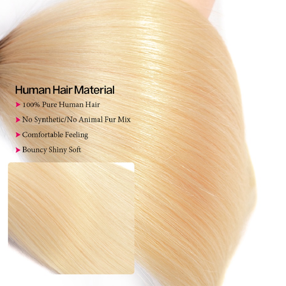 Best Hair 100% Human Hair Straight Weave Bundles Brazilian Virgin Human Hair 3 Bundles with 5*5 Lace Closure 1B#613