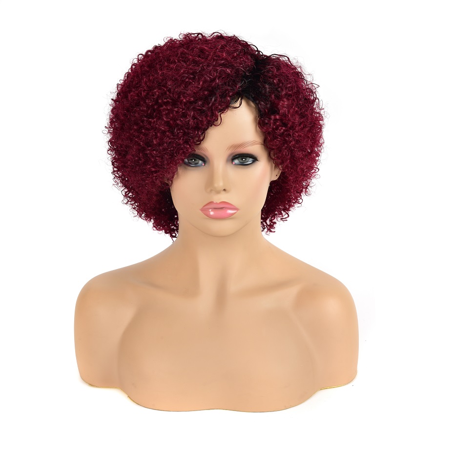 Curly Wig Machine Made Human Hair Wigs Brazilian Hair Short Curly Bob Wigs For Women Curly Wave Wig