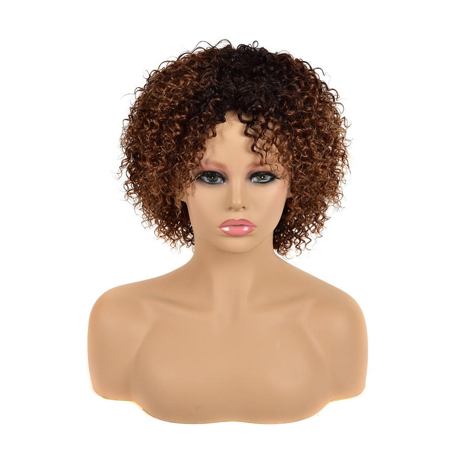 Curly Wig Machine Made Human Hair Wigs Brazilian Hair Short Curly Bob Wigs For Women Curly Wave Wig
