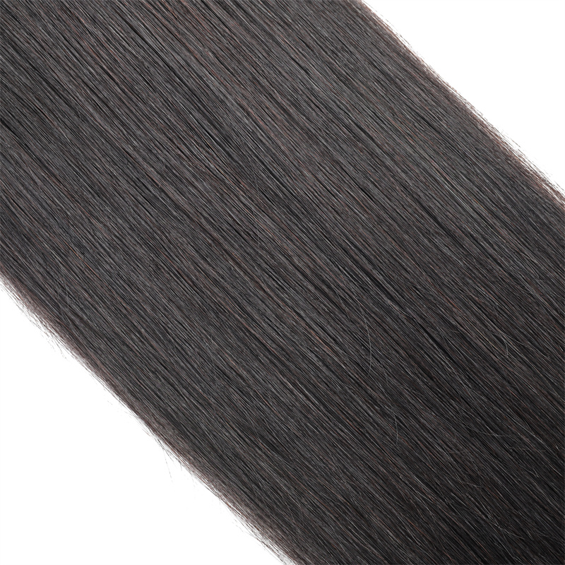 ABESISTE  Best Hair Lady Hairpiece 100% Human Hair Drawstring Ponytail Extensions Straight 1B# black
