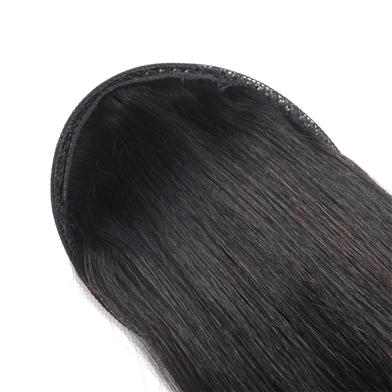ABESISTE  Best Hair Lady Hairpiece 100% Human Hair Drawstring Ponytail Extensions Straight 1B# black