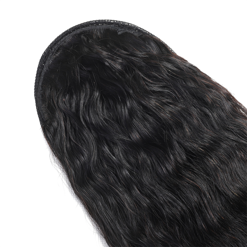 Best Hair Lady Hairpiece 100% Human Hair Drawstring Ponytail Extensions Kinky Straight 1B# black