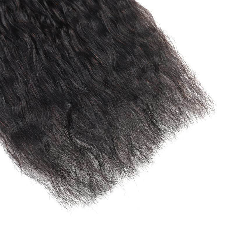 Best Hair Lady Hairpiece 100% Human Hair Drawstring Ponytail Extensions Kinky Straight 1B# black