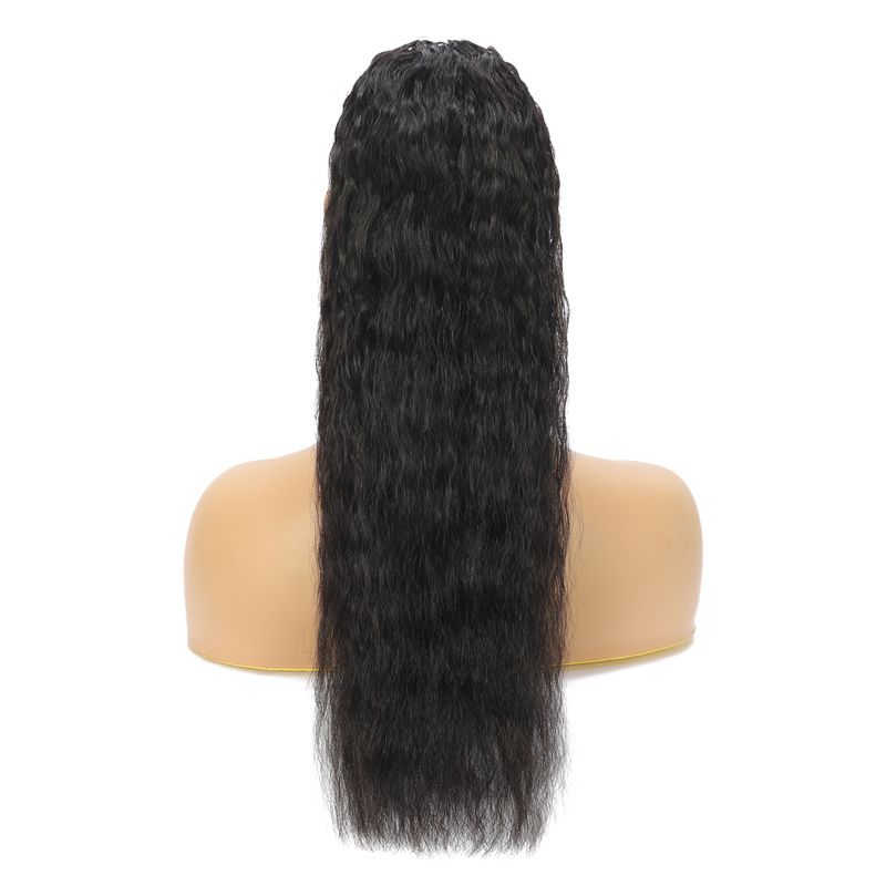 Best Hair Lady Hairpiece 100% Human Hair Drawstring Ponytail Extensions Kinky Straight 1B# black