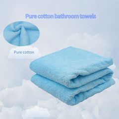 70*140 bath towel pure cotton weak twist bathroom supplies Blue 70*140cm