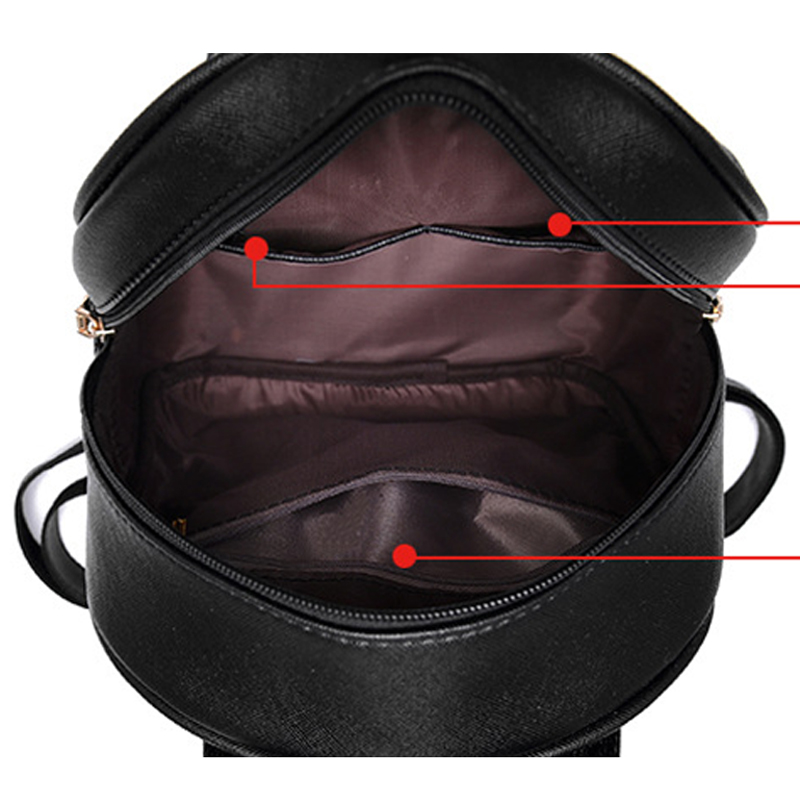 Ying 2PC Set Women Backpack PU Leather School Bags Women Casual Backpack with Small Handbag DS8961