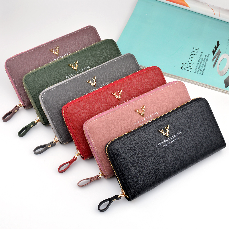 YING FASHION Women Handbag Holder Long Wallet Bank Card Casual Cowhide Wallets for Women WT1003