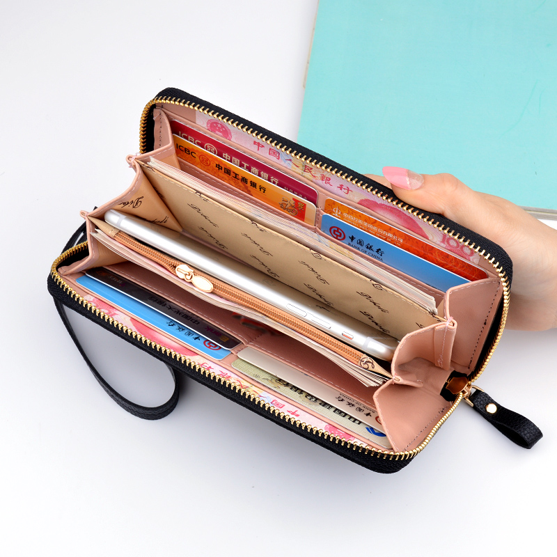 YING FASHION Women Handbag Holder Long Wallet Bank Card Casual Cowhide Wallets for Women WT1003