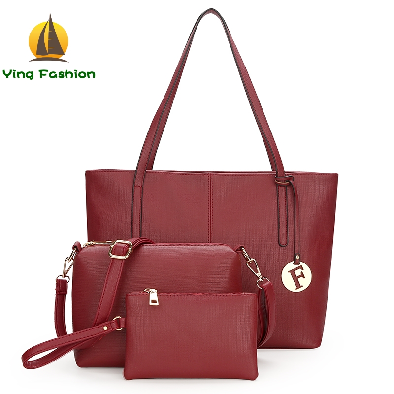 Ying 3PCS/Set Hangbags for Women PU Leather Large Capacity Fashion Charm Luxury Handbag Women HB0045